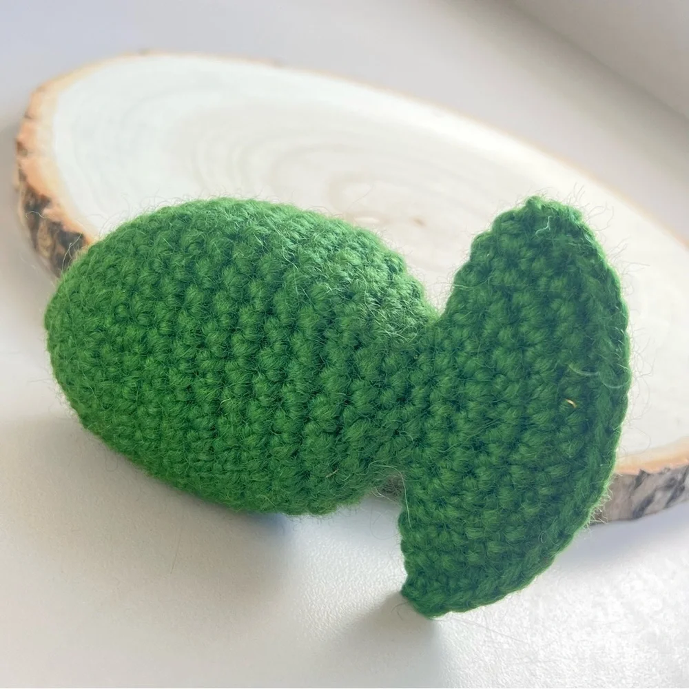 Cat Toy Handmade Wool Crochet Catnip Green Fish
